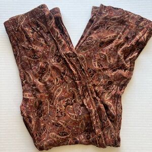 Cold water creek brown paisley print pants